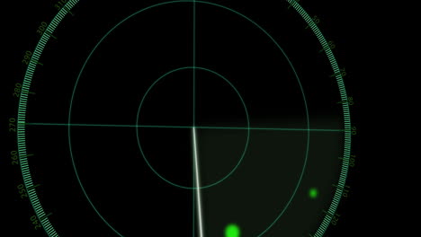 animación de radar con puntos que se mueven sobre un fondo negro