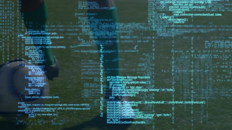 Animation of data processing over diverse football players