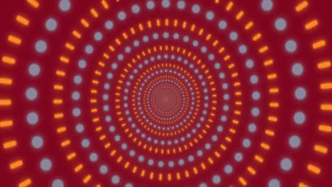 animación de formas en movimiento sobre fondo rojo