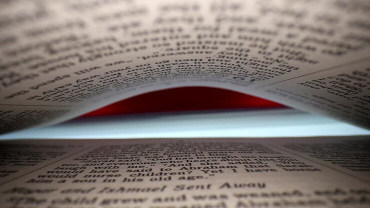 Slowly pulling lens out of book, speeding up @the end