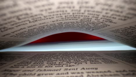 sacando lentamente la lente del libro, acelerando hasta el final