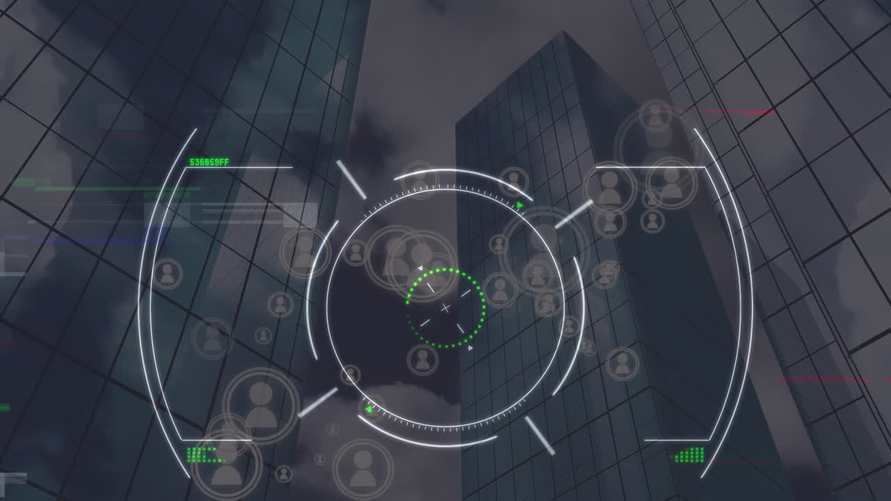 도시 풍경 위의 스 ⁇  스캐닝의 애니메이션