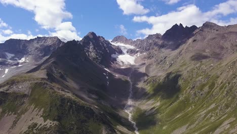 mountain valley with glacier