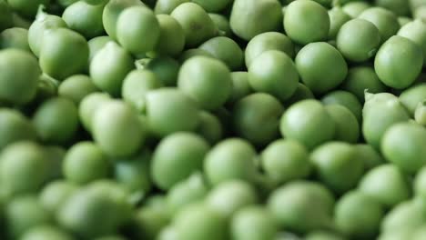 close-up of fresh green peas