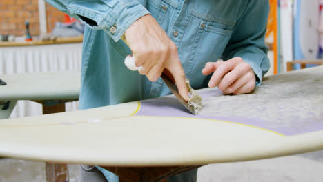 man making surfboard 4k