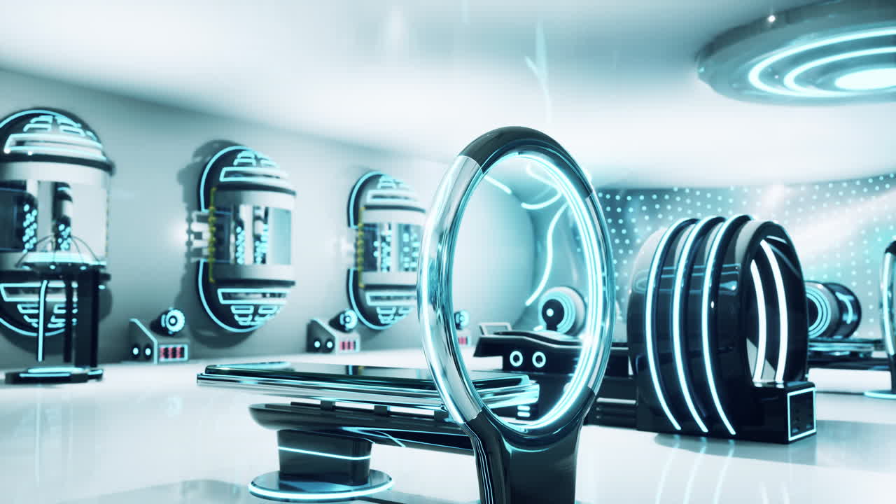 미래의 의학 실험실 인테리어