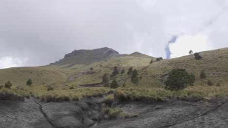 hiking trail leading to the top of iztaccihuatl volcanic mountain in mexico