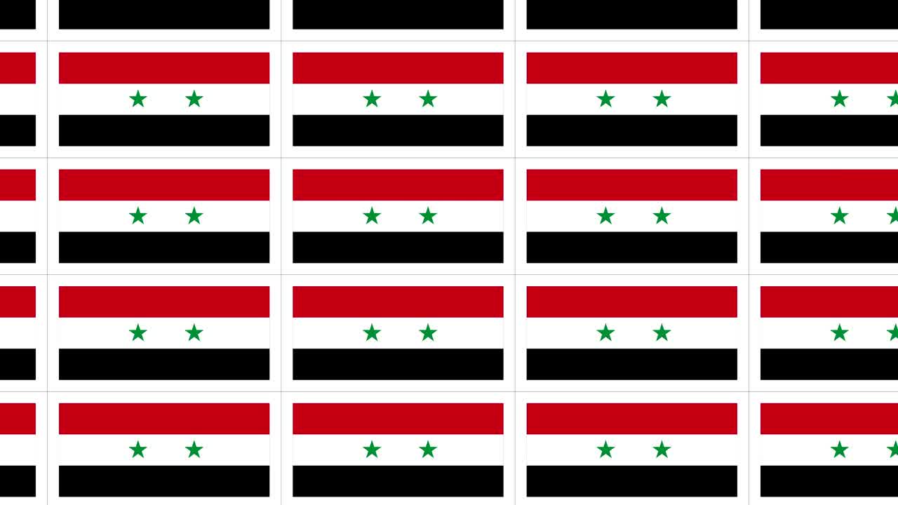 시리아 국기를 은 포스트카드