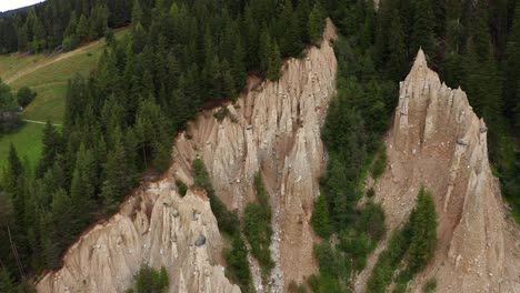 aerial view of pyramids of perca in the dolomites