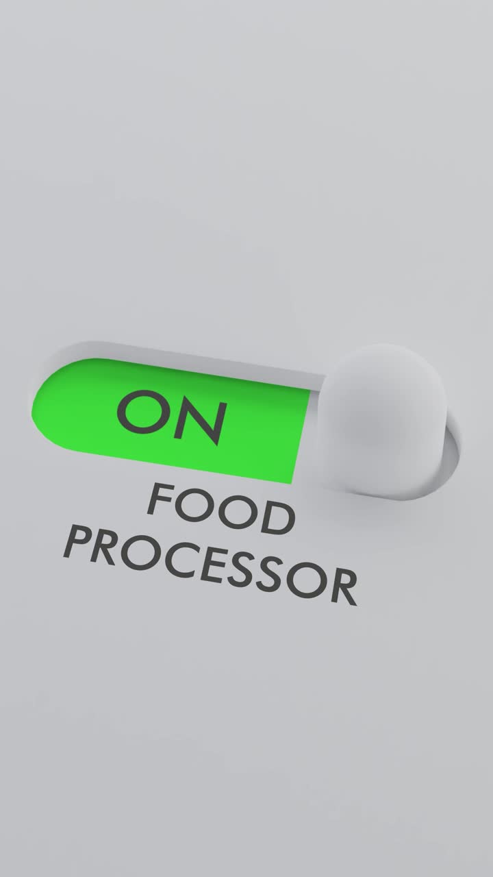 식품 프로세서 스위치 수직 비디오를 켜고