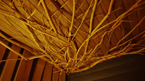 wooden branches decorated ceiling