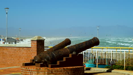 two historic cannons last used in battle of muizenberg at train station