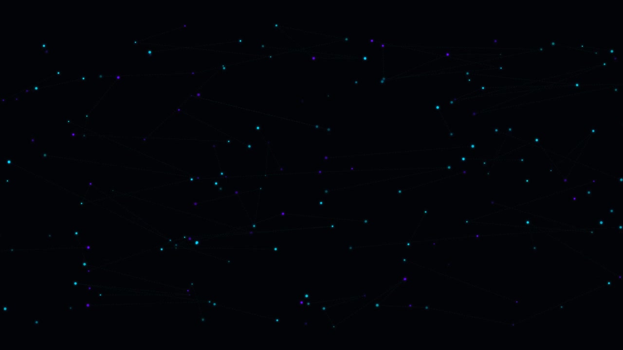 Abstract Digital Network Connection with Moving Dots and Lines