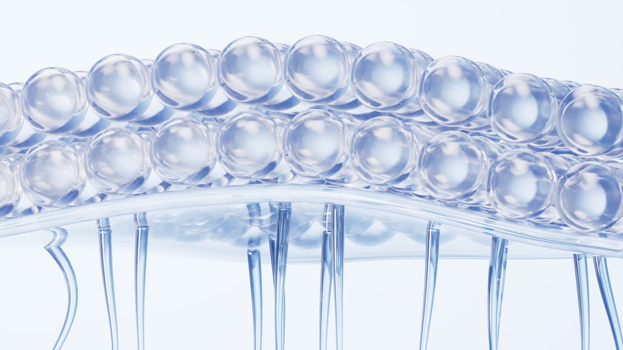 피부 세포 배경과 화장품 개념, 3d 렌더링