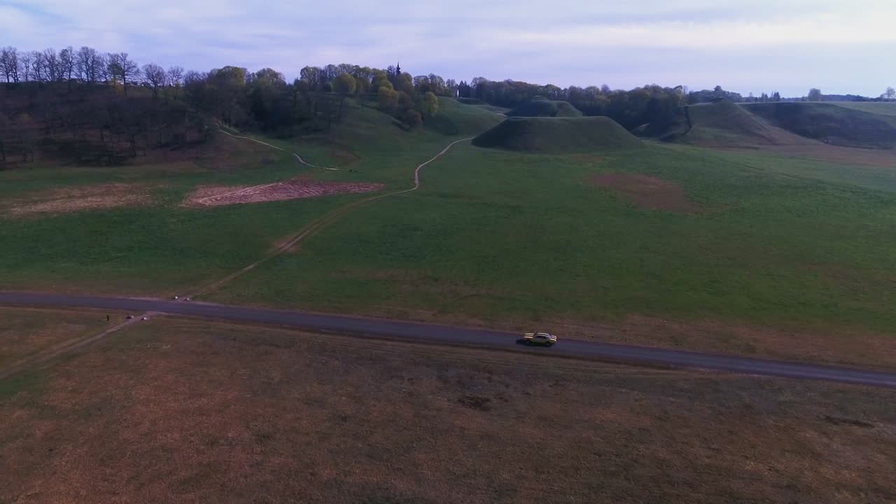 Ford Consul 1973. 4K Aerial Active-Track Circle Footage
