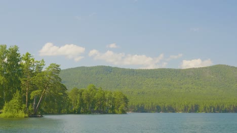 serene lakeside scenery with mountains