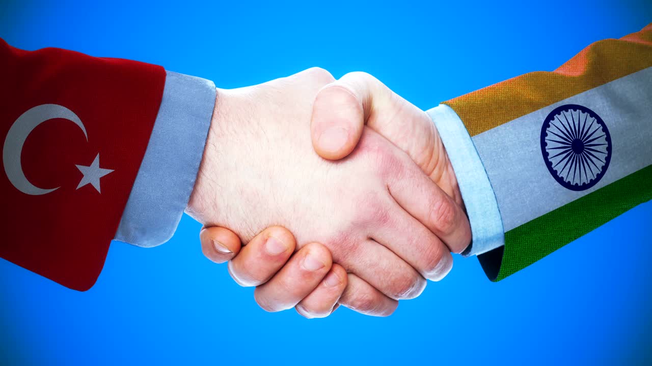 칠면조 - 인도 손잡이 개념 애니메이션 국가와 정치에 대한 매트 채널