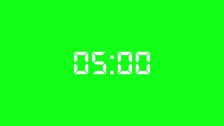 Digital Timer Countdown on Green Screen