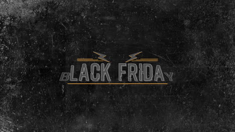 black friday with thunderbolts on black grunge texture