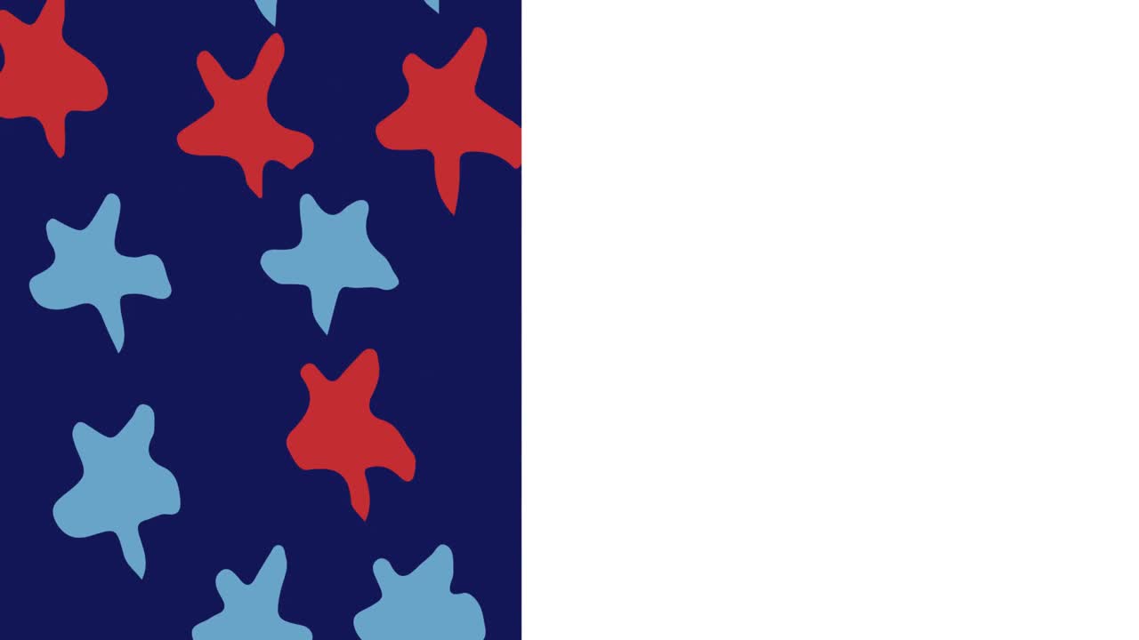 animación de los colores de la bandera estadounidense roja, blanca y azul con espacio de copia en blanco