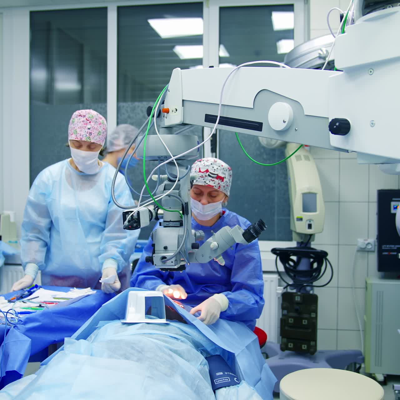 Medical team performing operation