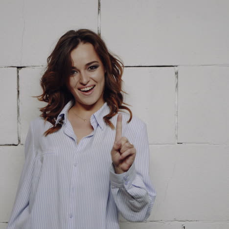 woman in a striped shirt