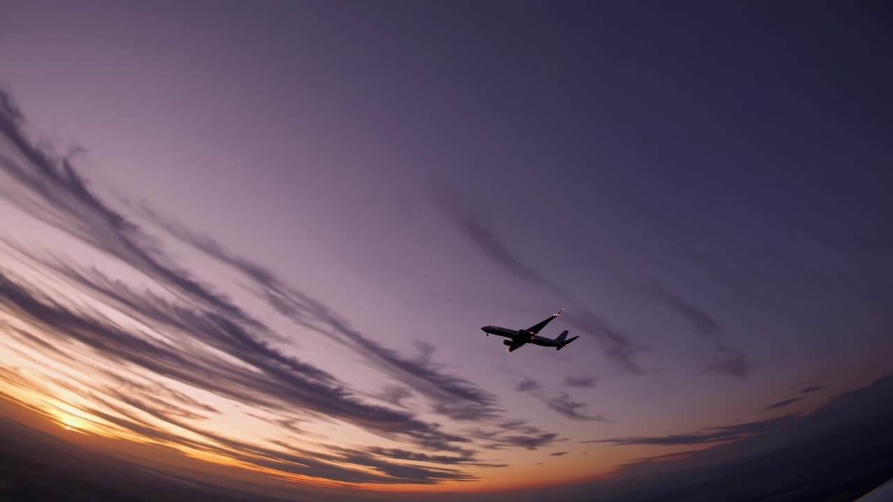 Fly lander ved solnedgang