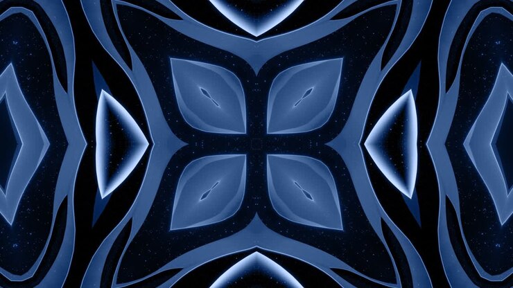 Smooth looped animation of 3d abstract soft black matte 3d shape in symmetrical structure of matte material light glow glitter, changes shapes smoothly cyclical.