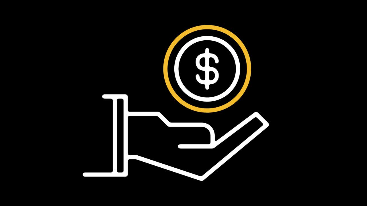 precios del oro y la plata animación del icono de la línea con alfa