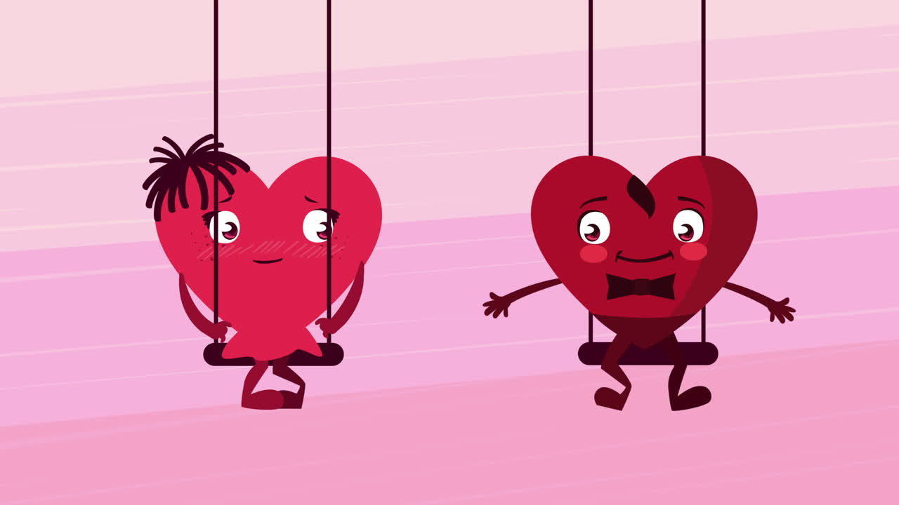 마음으로 행복한 발렌타인 데이 카드  캐릭터 스