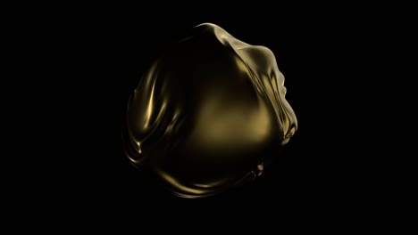 3d render moving golden sphere moving irregular