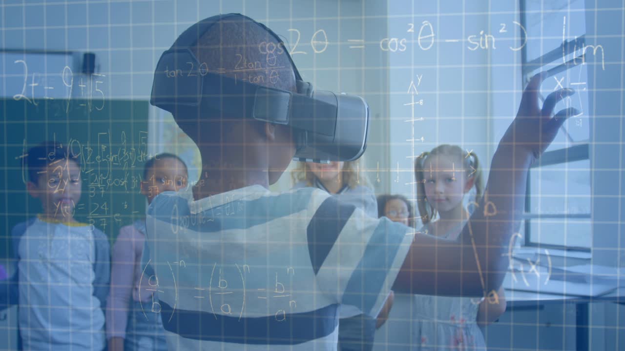 vr 헤드 ⁇ 을 사용하는 학교 학생들을 대상으로 수학 방정식의 애니메이션