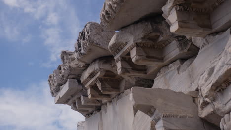 close up of an ancient cornice in pergamum