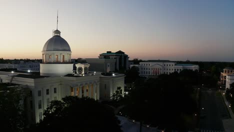 dexter avenue leads to the classic statehouse in downtown montgomery alabama
