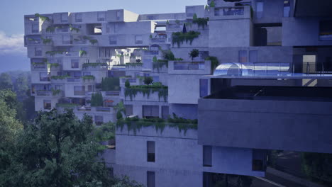 innovative urban architecture blended with greenery in contemporary design