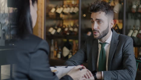 business meeting in a restaurant