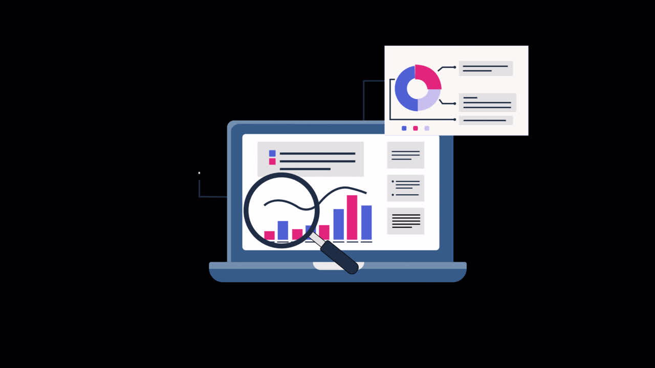 Digital Data Visualization and Business Analytics on Laptop