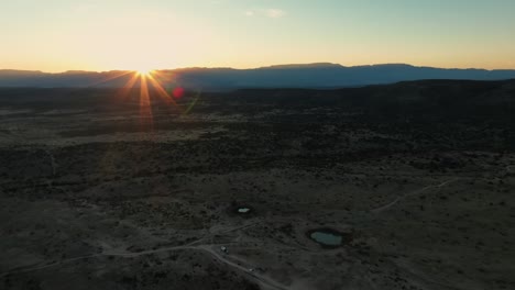 golden sunlight glowing over barren nature in utah deserts during sunset in united states