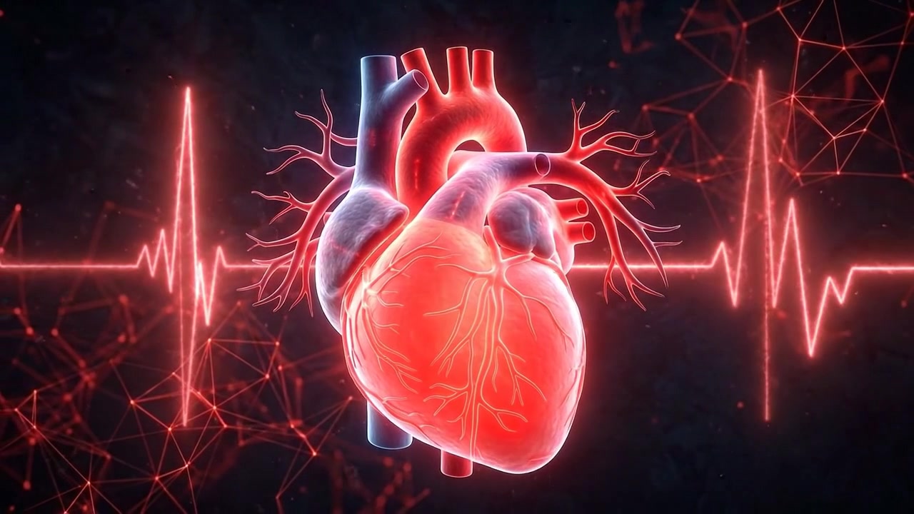Abstract digital animation of human heart