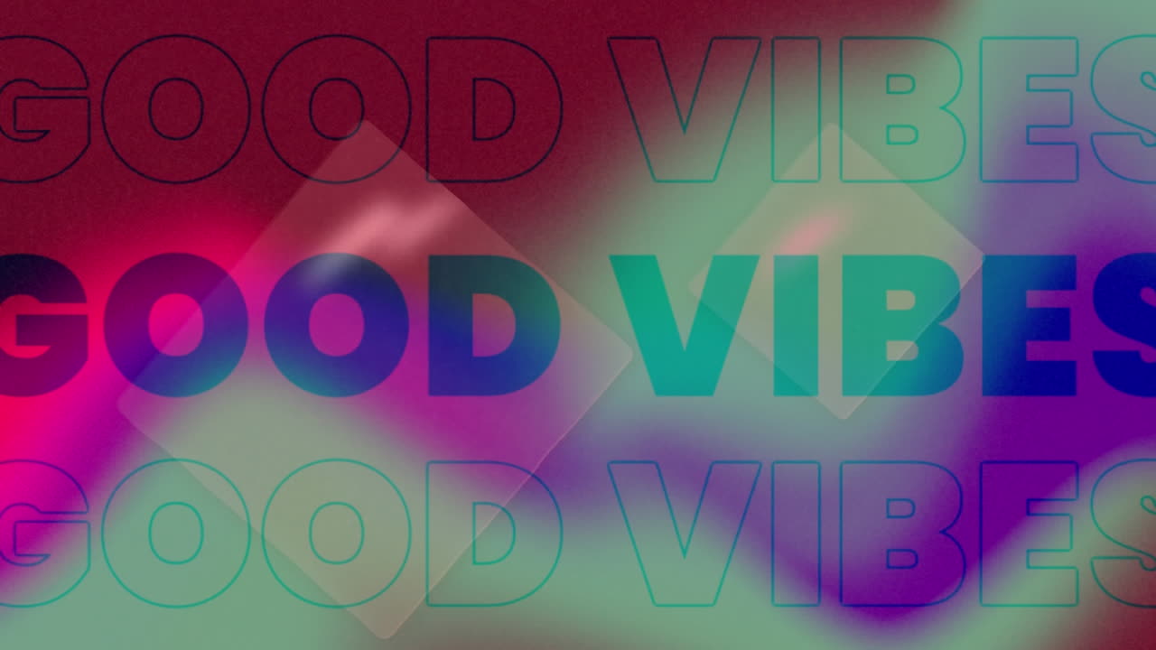 animación de vibraciones de texto en un fondo colorido