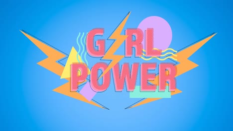 Composition-of-text-girls-power,-over-lightnings-and-colorful-graphics