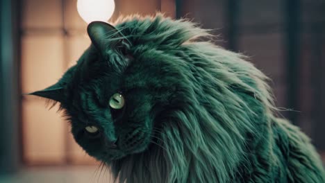 close-up of a maine coon cat