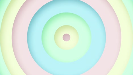animación de bucle de círculos de colores. la velocidad es lenta. los colores son amarillo, azul, verde y rosa.