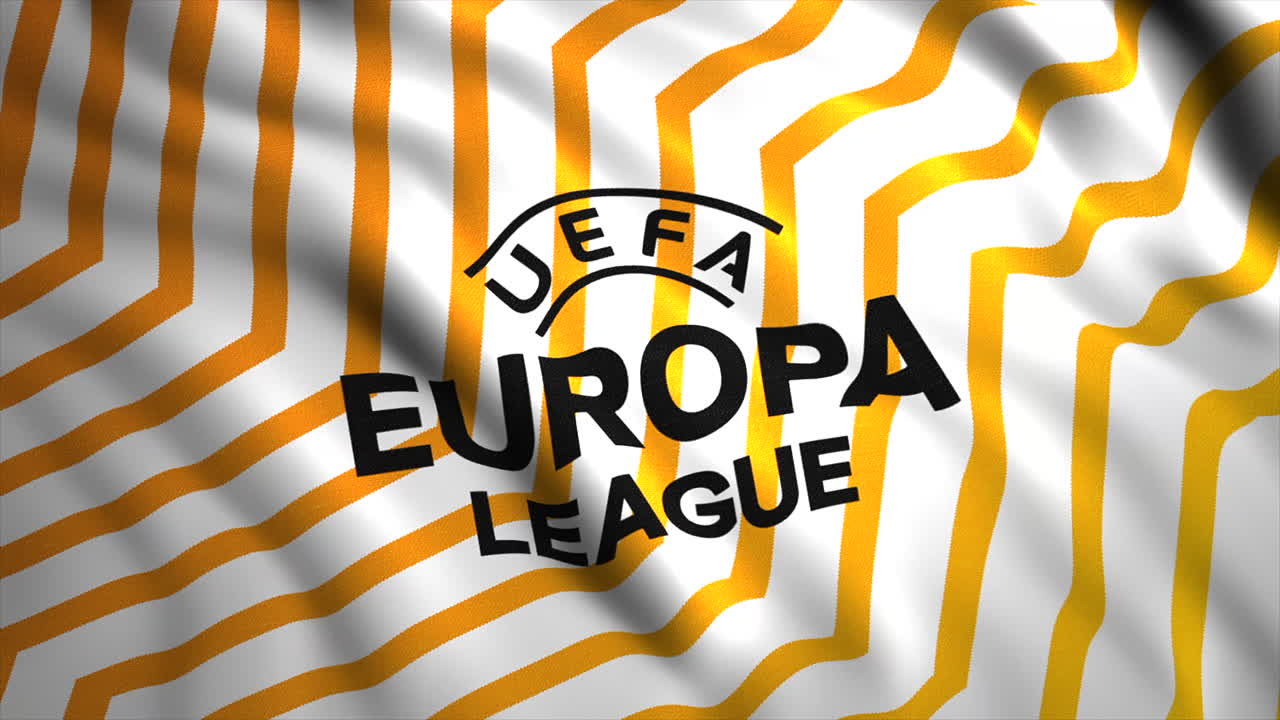 el logotipo de la uefa europa league en una textura de tela