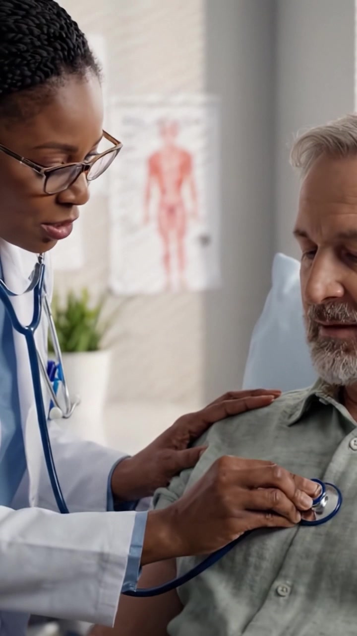 Healthcare Consultation: A Compassionate Doctor Engages with a Patient in a Medical Setting, Focused on Wellbeing and Personalized Care in a Modern Clinic