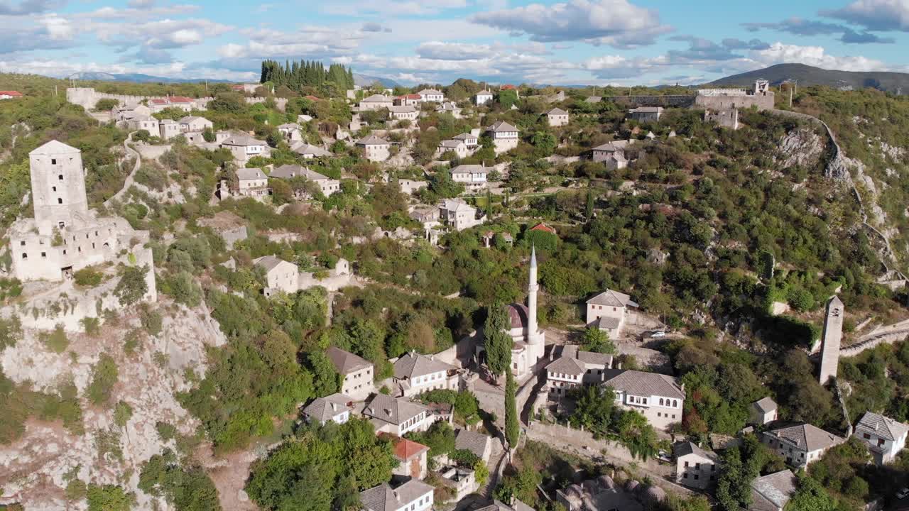 Aerial View of Historic Hilltop Town in Albania