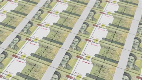 100.000-Iranische-Rial-Banknoten,-Gedruckt-Von-Einer-Geldpresse