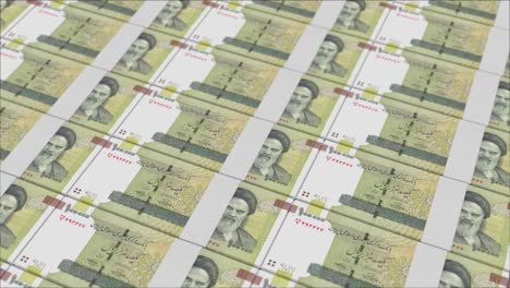 billetes de 100000 riales iraníes impresos por una imprenta de dinero