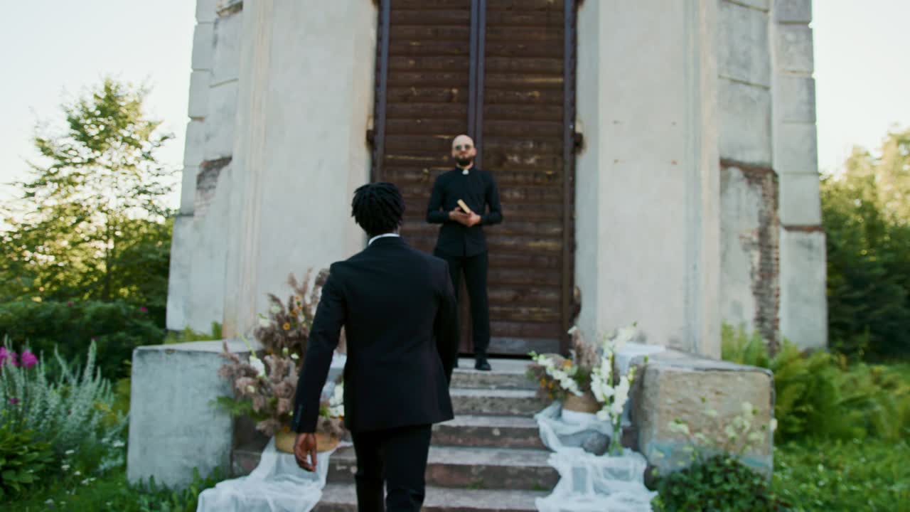 Wedding Ceremony with Groom and Priest