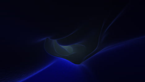 an abstract design featuring blue and black tones, with a central curved shape that resembles a cave or underground tunnel, offers a unique and intriguing visual experience